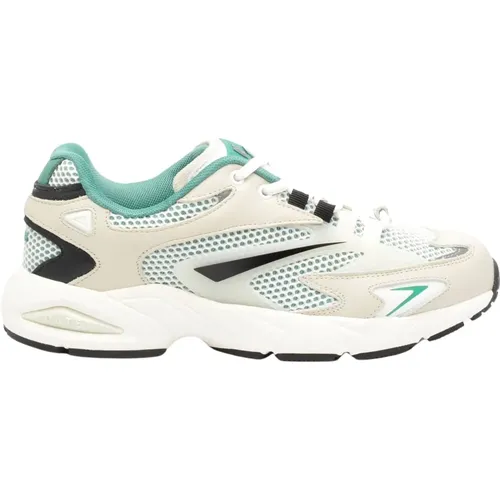 Sneakers, male, , Size: 9 US Silver Tech Fabric Sneakers Green Details - D.a.t.e. - Modalova