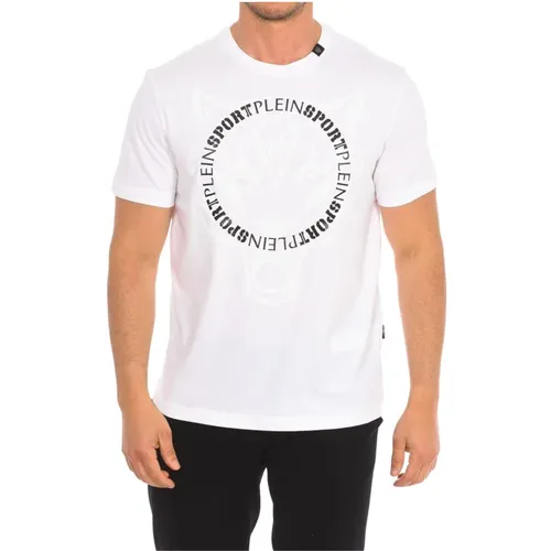 Kurzarm T-Shirt mit Markendruck , Herren, Größe: L - Plein Sport - Modalova