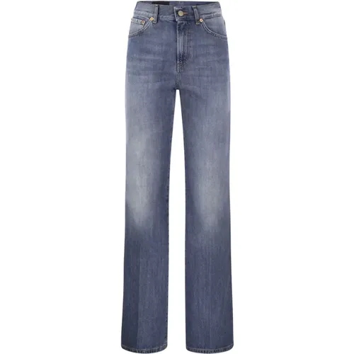 Wide Leg Jeans - Mittlere Wäsche , Damen, Größe: W28 - Dondup - Modalova