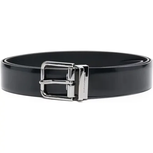 Stylish Leather Belt with Buckle , male, Sizes: 125 CM - Dolce & Gabbana - Modalova