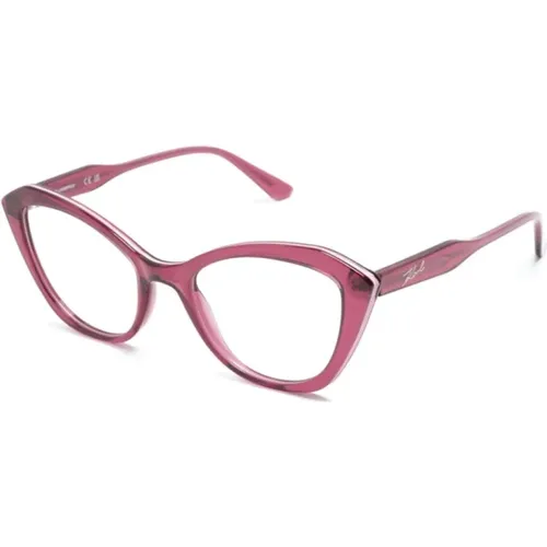 Rosa Optische Brille Stilvoll und vielseitig , Damen, Größe: 52 MM - Karl Lagerfeld - Modalova