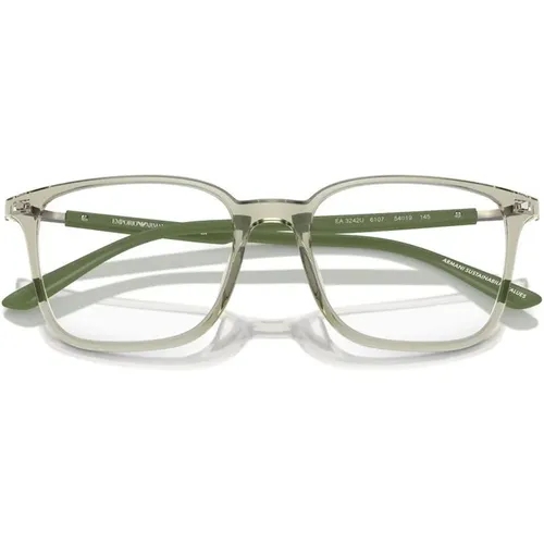 Grüne Transparente Brillenfassungen , unisex, Größe: 54 MM - Emporio Armani - Modalova