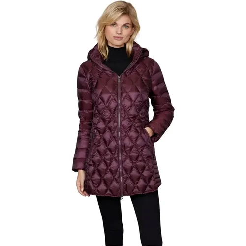 Down Jackets, female, , Size: XL Diamond Quilted Lightweight Down Jacket Wine - Junge - Modalova