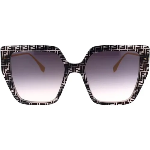 Glamouröse Oversize Geometrische Sonnenbrille , Damen, Größe: 55 MM - Fendi - Modalova