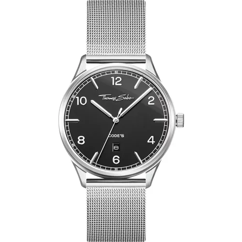 Code TS Black Silver Watch , female, Sizes: ONE SIZE - Thomas Sabo - Modalova