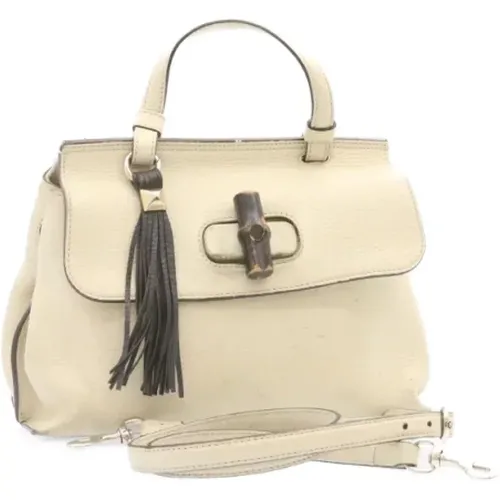 Gebrauchte Handtasche - Gucci Bambus Weißes Leder - Gucci Vintage - Modalova