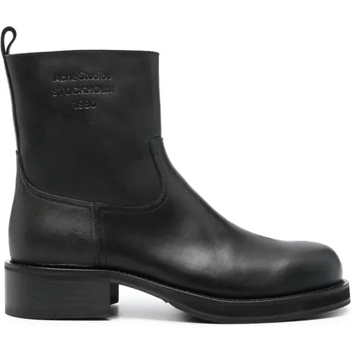 Leather Waxed Boots , male, Sizes: 8 UK, 9 UK, 10 UK - Acne Studios - Modalova