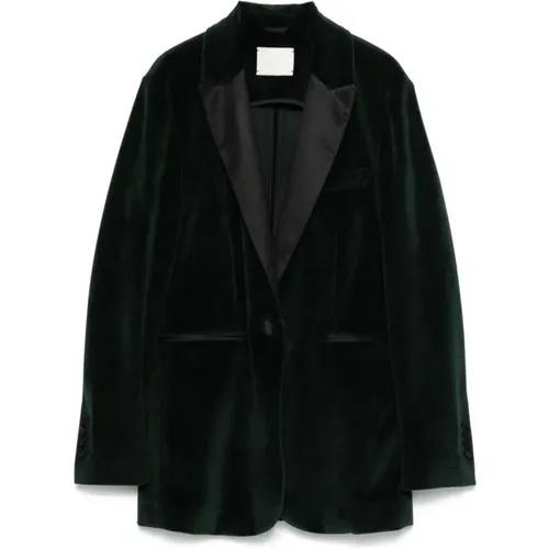 Velvet Double-Breasted Jacket , female, Sizes: L, XL - Circolo 1901 - Modalova