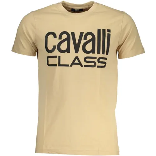 T-Shirts, male, , Size: L Printed Logo Round Neck T-Shirt - Cavalli Class - Modalova