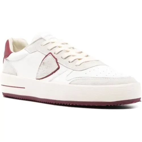 Sneakers, male, , Size: 8 US White Bordeaux Sneaker - Philippe Model - Modalova