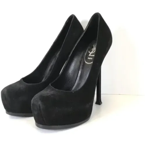 Pre-owned Pumps, female, , Size: 7 1/2 US Pre-owned Suede heels - Yves Saint Laurent Vintage - Modalova