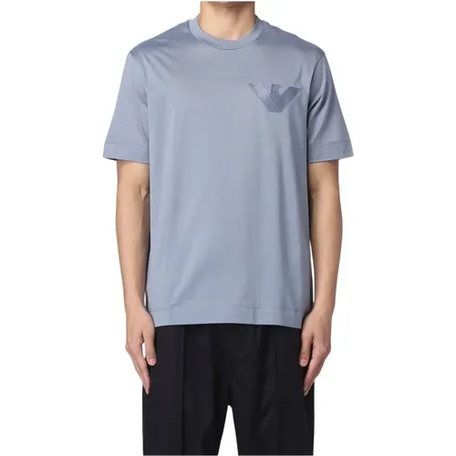 Men`s Logo Applique T-Shirt , male, Sizes: XL, M - Emporio Armani - Modalova