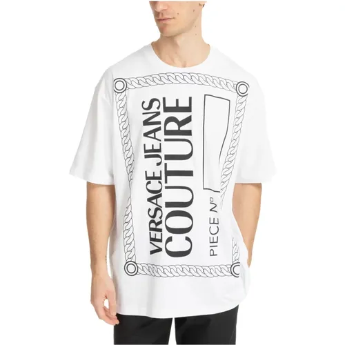 Patterned Logo T-shirt , male, Sizes: M - Versace Jeans Couture - Modalova