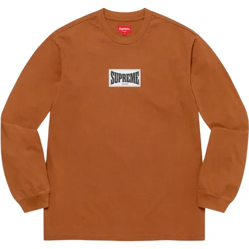 Limited Edition Woven Label Top Rust , male, Sizes: S, XL - Supreme - Modalova