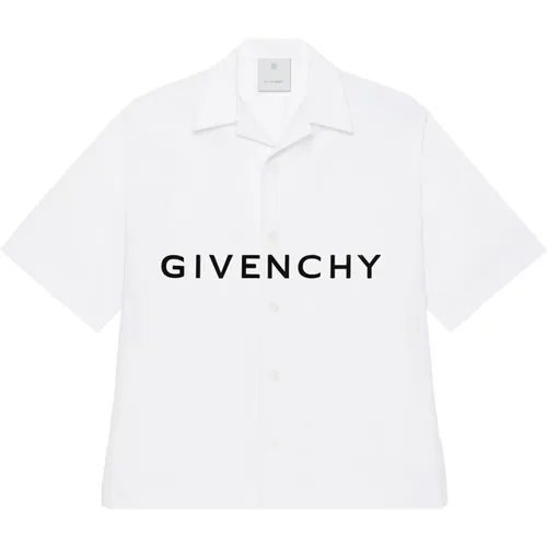 Weißes Hemd mit Besticktem Logo , Herren, Größe: L - Givenchy - Modalova
