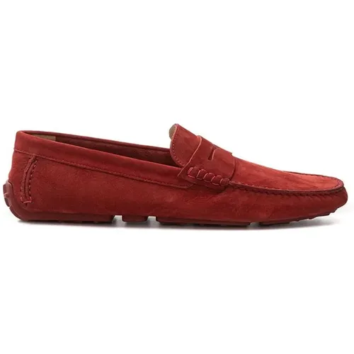 Loafers, male, , Size: 9 US Bordeaux Leather Loafers for Men - Bally - Modalova