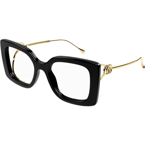 Schwarze Brillengestelle , unisex, Größe: 52 MM - Gucci - Modalova