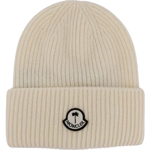 Wool Hats & Caps with Logo Patch , female, Sizes: M, L - Moncler - Modalova