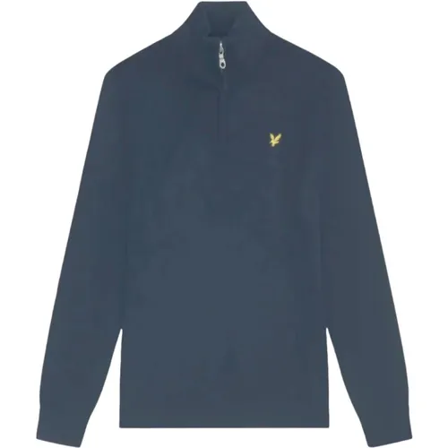 Sweatshirts, male, , Size: 2XL Quarter Zip Cotton Merino Sweater - Lyle & Scott - Modalova