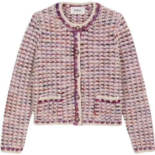 Tweed Cardigan - Ecru , female, Sizes: L - BA&SH - Modalova