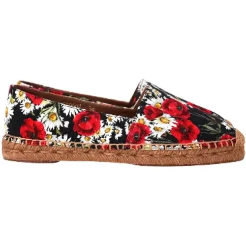 Pre-owned Flats, female, , Size: 7 US Pre-owned Canvas espadrilles - Dolce & Gabbana Pre-owned - Modalova