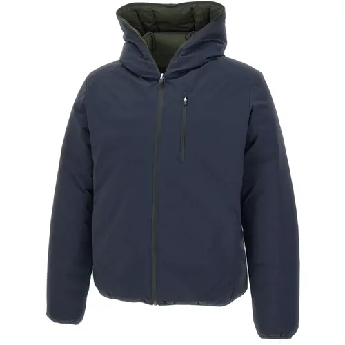 Zip-throughs, male, , Size: 2XL Reversible Hooded Jacket, Navy - Save The Duck - Modalova