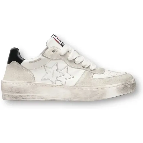 Weiße Padel Sneakers Schwarze Details , Herren, Größe: 41 EU - 2Star - Modalova
