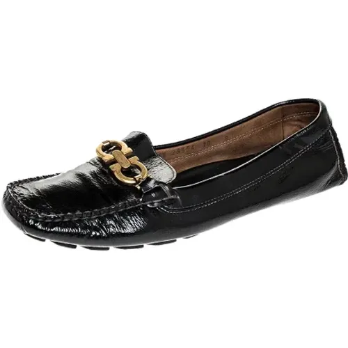 Pre-owned Flats, female, , Size: 8 1/2 US Pre-owned Leather flats - Salvatore Ferragamo Pre-owned - Modalova