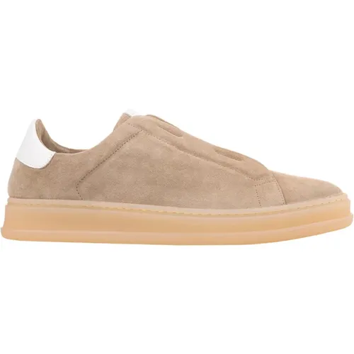 Braune Wildleder Slip-On Sneakers - Kiton - Modalova