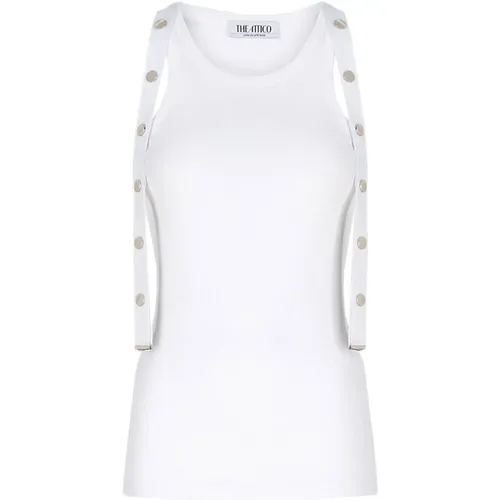 Metall Logo Jersey Top The Attico - The Attico - Modalova