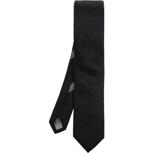 Ties, male, , Size: ONE SIZE Silk tie with monogram - Dolce & Gabbana - Modalova