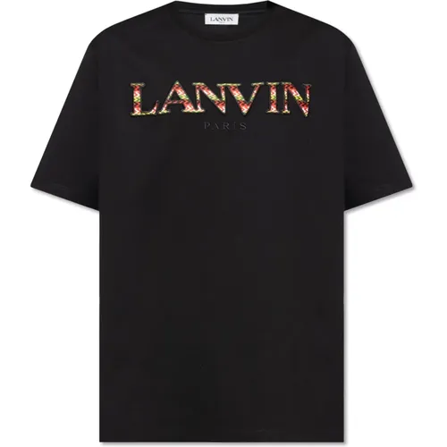 T-Shirts, male, , Size: L T-shirt with logo - Lanvin - Modalova