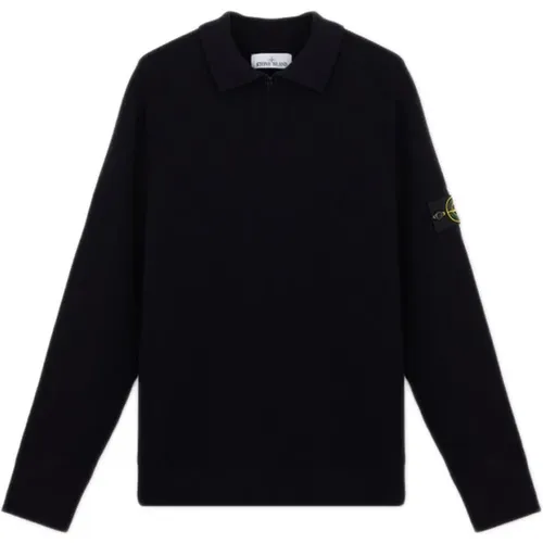 Blauer Pullover mit Polokragen , Herren, Größe: XL - Stone Island - Modalova