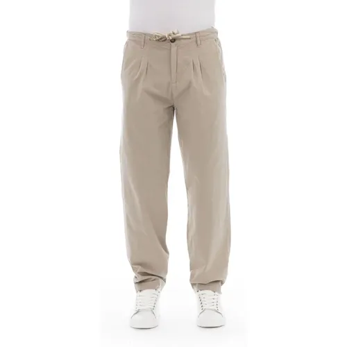 Straight Trousers, male, , Size: XS Chino Pants - Front Button Closure - Baldinini - Modalova