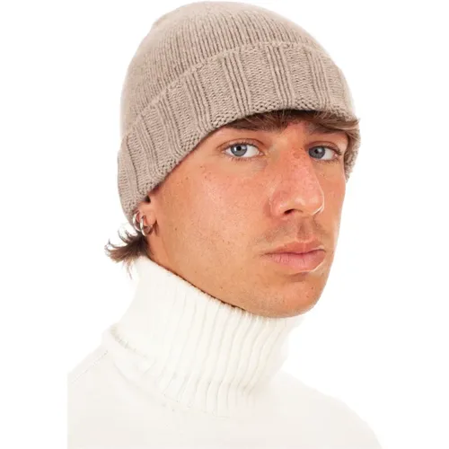 Beanies, male, , Size: ONE SIZE I-Tech Dove Grey Cashmere Beanie - Drumohr - Modalova