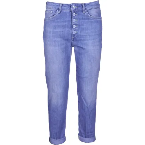 Denim Jeans with Jeweled Button , female, Sizes: W29, W24 - Dondup - Modalova