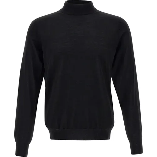 Turtlenecks, male, , Size: S Merino Wool Sweater Mock Neck - Filippo De Laurentiis - Modalova