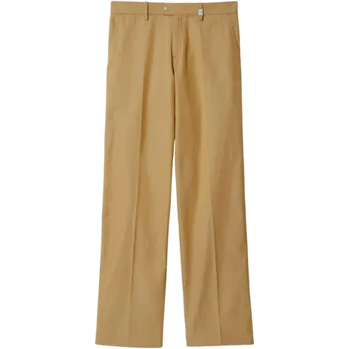 Cotton Trousers Straight Leg , male, Sizes: M, S - Burberry - Modalova