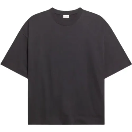 Schwarzes Baumwoll-T-Shirt mit Rundhalsausschnitt - Dries Van Noten - Modalova