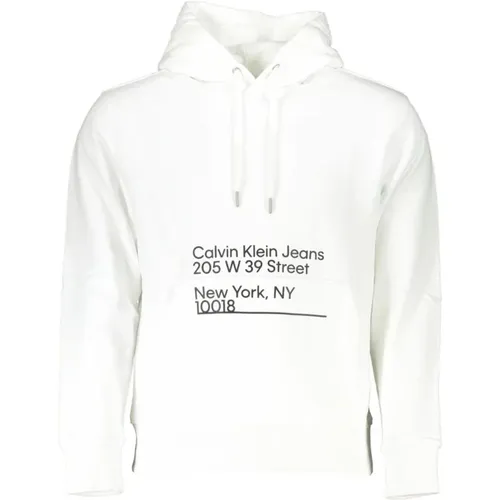 Weiße Kapuzenpullover mit Logodruck - Calvin Klein - Modalova