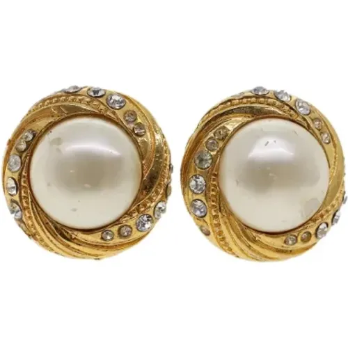 Pre-owned Jewellery, female, , Size: ONE SIZE Pre-owned Gold Metal Earrings - Chanel Vintage - Modalova