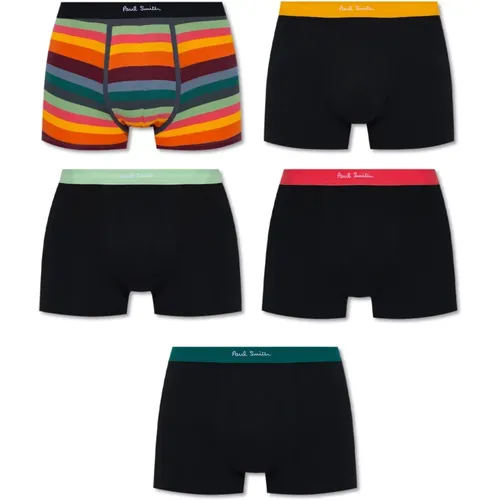 Bottoms, male, , Size: 2XL Branded boxers 5-pack - Paul Smith - Modalova