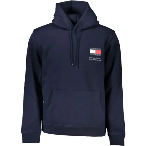 Long Sleeve Hooded Sweatshirt with Central Pocket and Logo Print , male, Sizes: S, 2XL - Tommy Hilfiger - Modalova