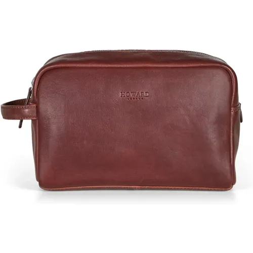 Toilet Bags, male, , Size: ONE SIZE Leather Mens Washbag - Howard London - Modalova