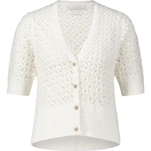 Short Sleeve Cardigan with Embellished Buttons , female, Sizes: M, XL, S, L - Rich & Royal - Modalova