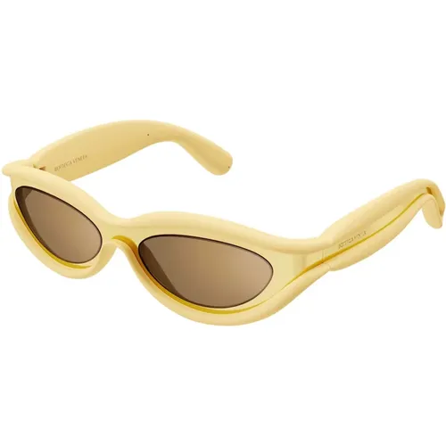 Dunkle Havana Sonnenbrille , unisex, Größe: 56 MM - Bottega Veneta - Modalova