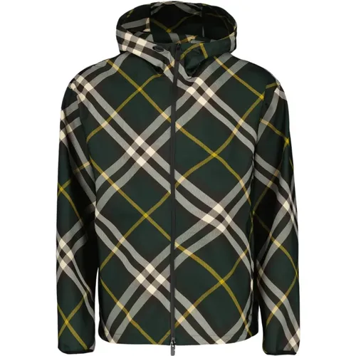 Checkered Windbreaker Jacket , male, Sizes: L - Burberry - Modalova