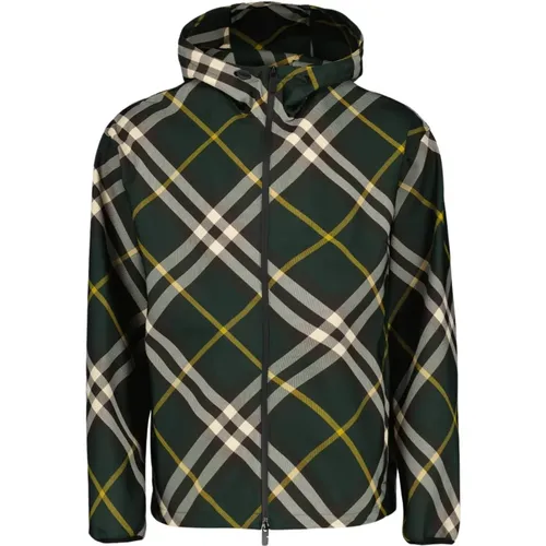 Checkered Windbreaker Jacket , male, Sizes: L, M - Burberry - Modalova