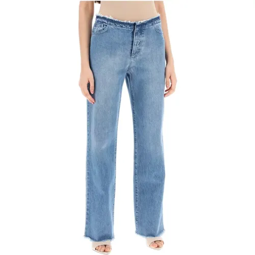 Straight Jeans,Vintage Frayed Straight Leg Jeans - MVP wardrobe - Modalova