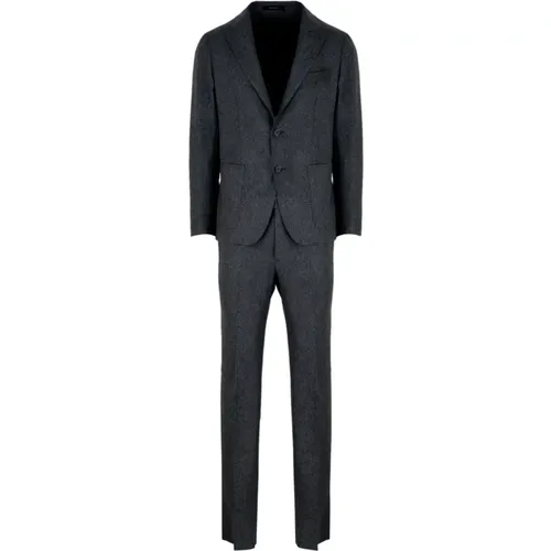 Single-Breasted Tailored Suit , male, Sizes: 2XL, L - Tagliatore - Modalova